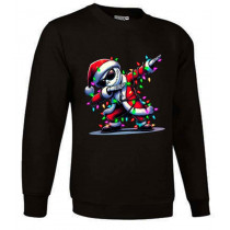 Christmas sweatshirt with a Jack Skellington design dressed as Santa Claus, gothic and festive style