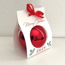 Personalized red Christmas ornament with the name Alejandra and gift box for 2025.