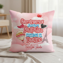 Cojín con Foto Personalizada y Corazones | Regalo para Parejas