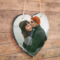 Portafotos de Pizarra Personalizable - Forma de Corazón