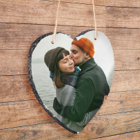Portafotos de Pizarra Personalizable - Forma de Corazón