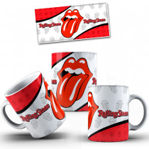 Taza de cerámica con la boca y lengua de The rolling stones